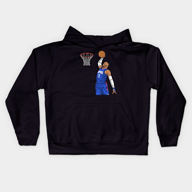 Russell Westbrook Dunk Kids Hoodie by Luna Illustration